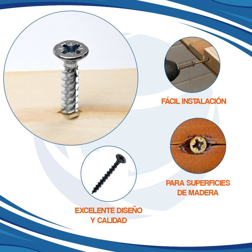 Tornillo Fix Para Madera X Unidades Zinc Amarillo Mundocima