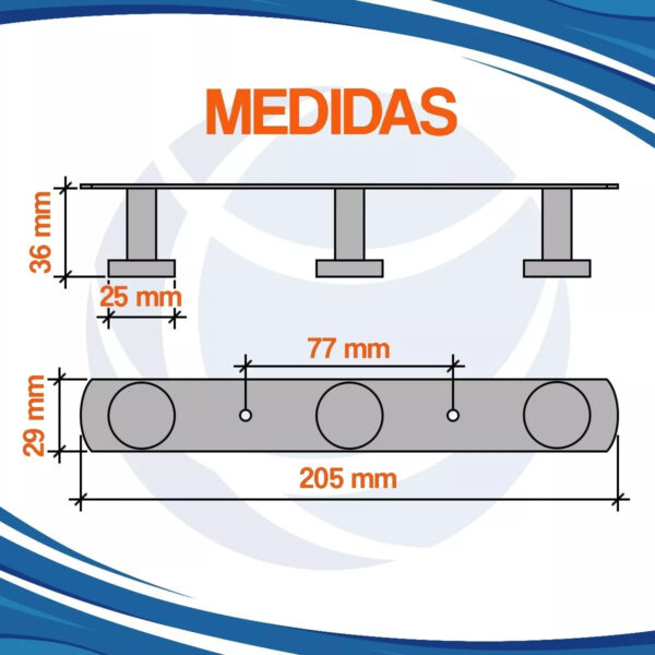 Gancho Triple Perchero Percha Acero Inoxidable Negro Pared - Imagen 6