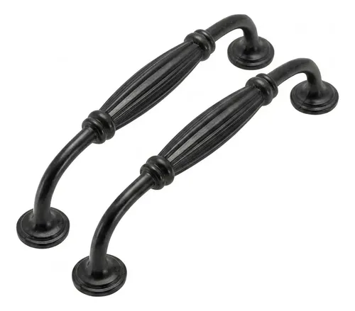 Manija Clasica 96mm Negro Satinado Mueble Cajón Negro Manija Clasica