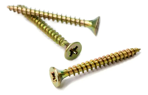 Tornillo Phillips 4 X 50 Zincado Amarillo Construccion